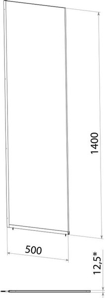 Стеклянная шторка для ванны Triton Статик-Блэк 50x140