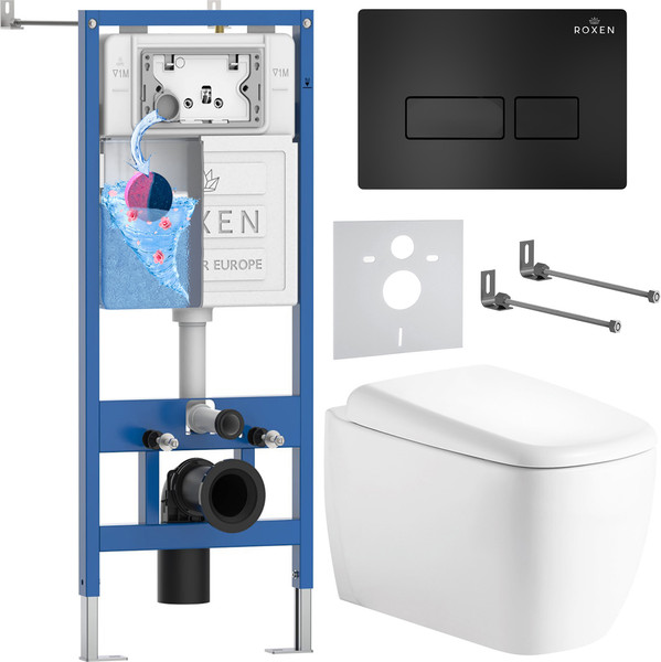 Унитаз подвесной с инсталляцией Roxen StounFix Dual Fresh 968501 - фото