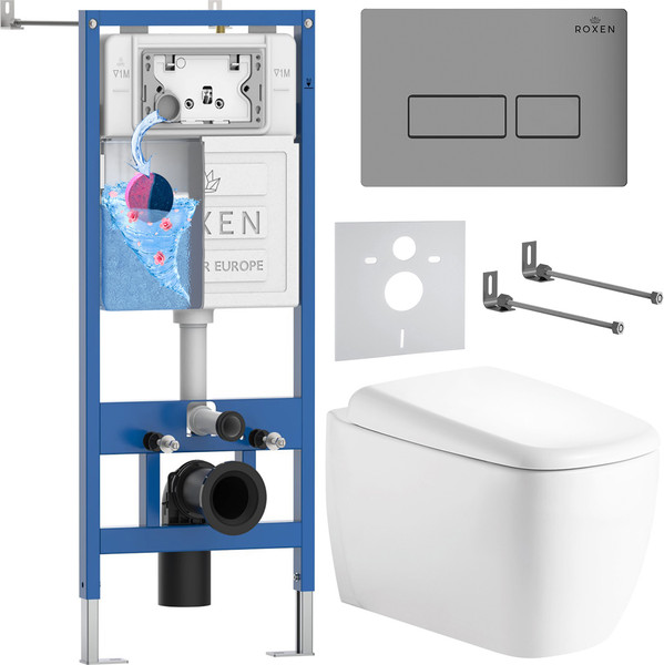 Унитаз подвесной с инсталляцией Roxen StounFix Dual Fresh 968503 - фото