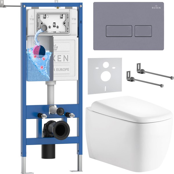 Унитаз подвесной с инсталляцией Roxen StounFix Dual Fresh 968505 - фото