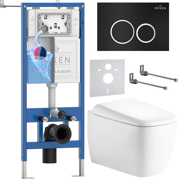 Унитаз подвесной с инсталляцией Roxen StounFix Dual Fresh 968508 - фото