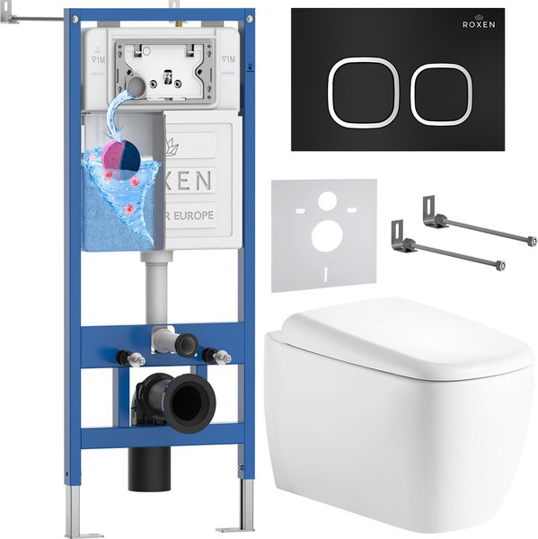 Унитаз подвесной с инсталляцией Roxen StounFix Dual Fresh 968515 - фото