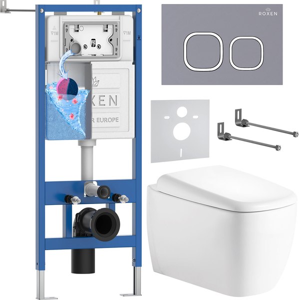 Унитаз подвесной с инсталляцией Roxen StounFix Dual Fresh 968519 - фото