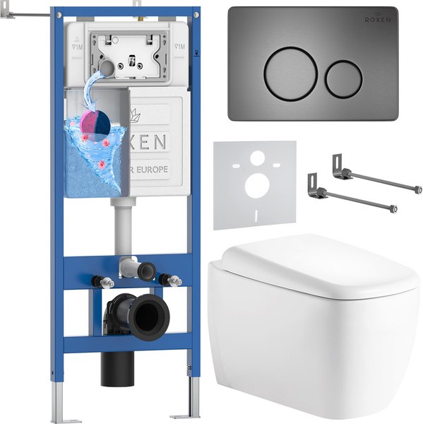 Унитаз подвесной с инсталляцией Roxen StounFix Dual Fresh 968520 - фото