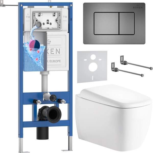 Унитаз подвесной с инсталляцией Roxen StounFix Dual Fresh 968521 - фото