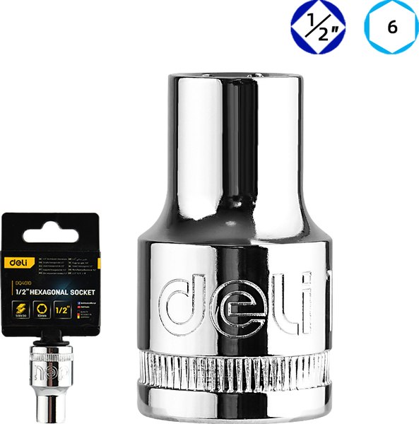 Головка слесарная Deli Торцевая шестигранная / EDQ4010