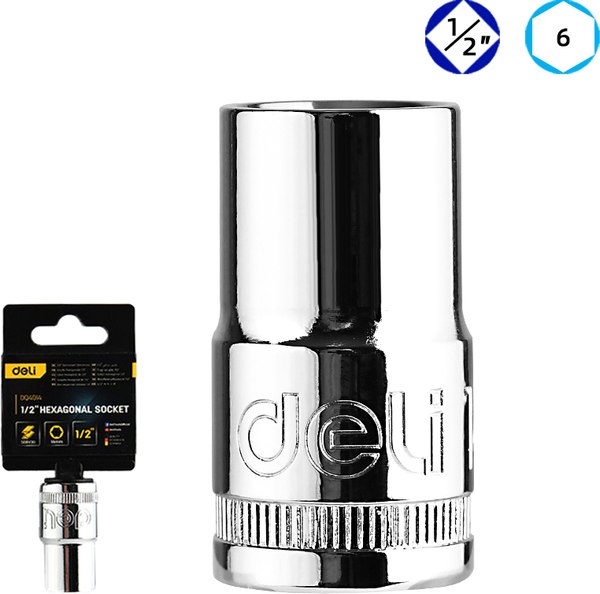 Головка слесарная Deli Торцевая шестигранная / EDQ4014