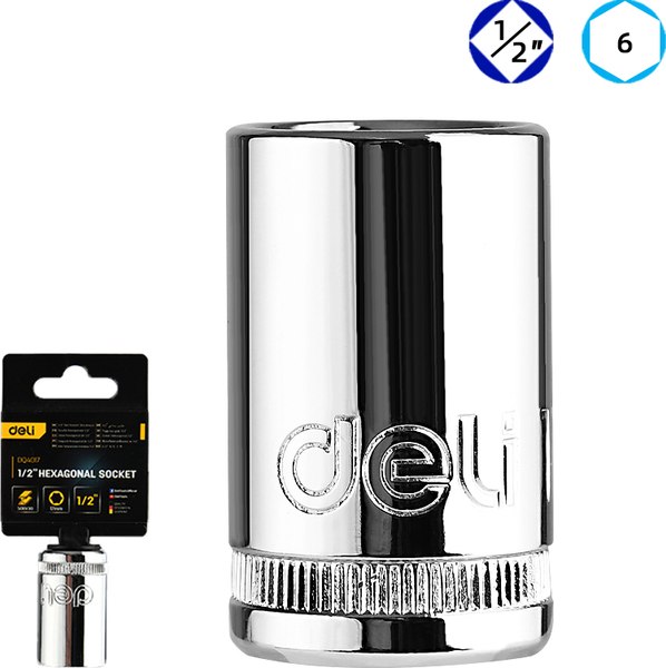 Головка слесарная Deli Торцевая шестигранная / EDQ4017