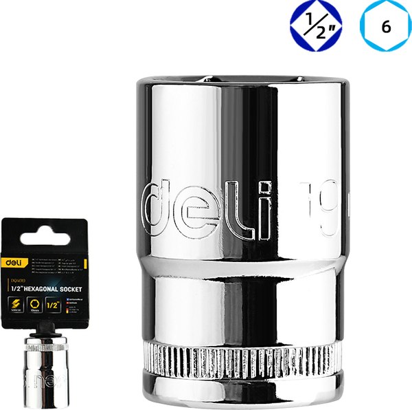 Головка слесарная Deli Торцевая шестигранная / EDQ4019