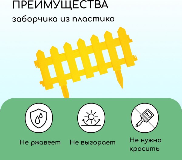 Изгородь декоративная Мастер Сад Палисадник 30x196см 4 секции / 2152311