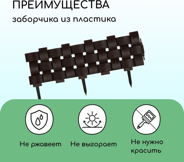 Изгородь декоративная Мастер Сад 19.5x240см 4 секции / 4366894