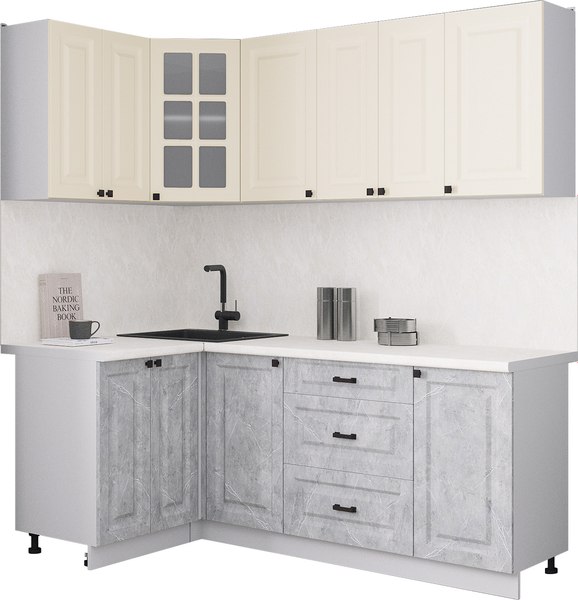 Кухонный гарнитур Интерлиния Мила Деко 1.2x2.0 - фото