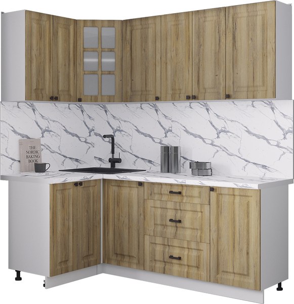 Кухонный гарнитур Интерлиния Мила Деко 1.2x2.0 - фото