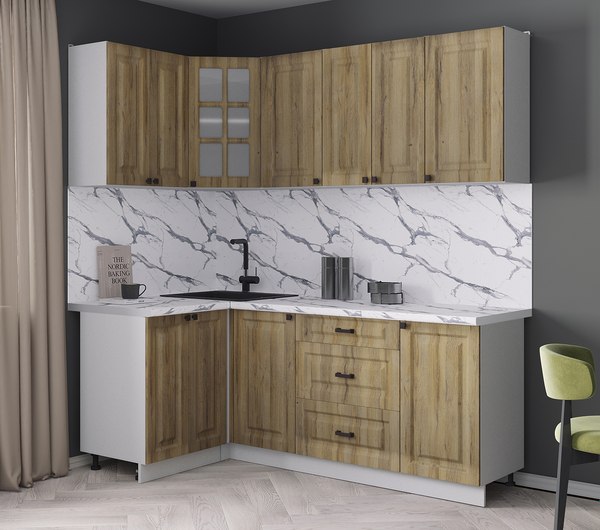 Кухонный гарнитур Интерлиния Мила Деко 1.2x2.0