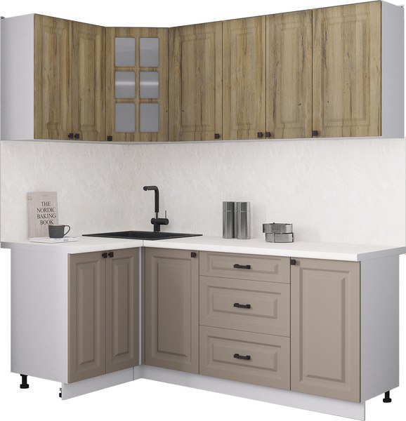 Кухонный гарнитур Интерлиния Мила Деко 1.2x2.0 - фото