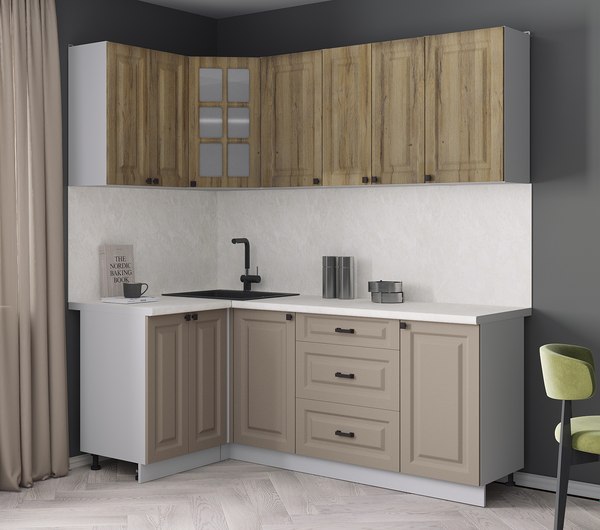 Кухонный гарнитур Интерлиния Мила Деко 1.2x2.0