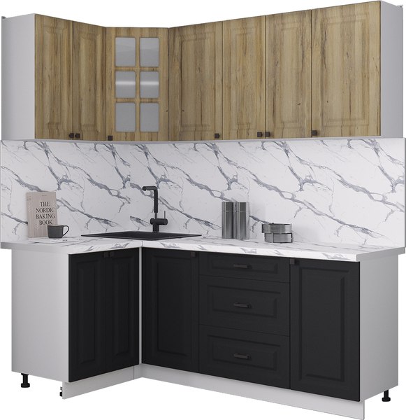 Кухонный гарнитур Интерлиния Мила Деко 1.2x2.0 - фото