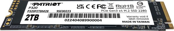 SSD диск Patriot P320 2TB (P320P2TBM28)