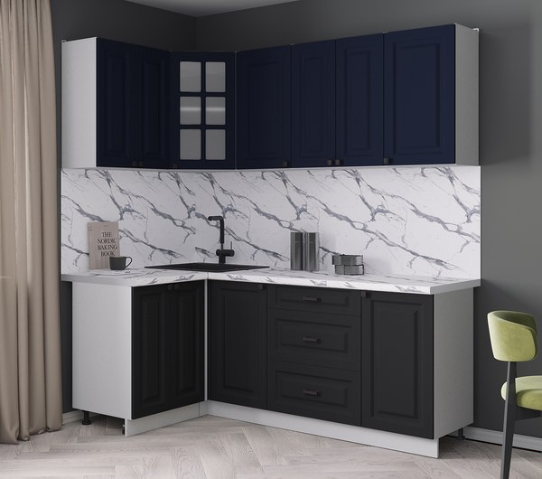 Кухонный гарнитур Интерлиния Мила Деко 1.2x2.0