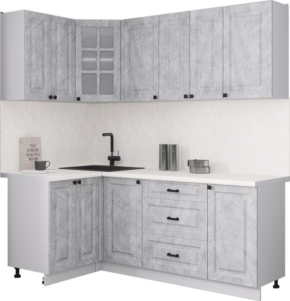 Кухонный гарнитур Интерлиния Мила Деко 1.2x2.0 - фото