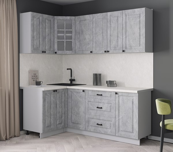 Кухонный гарнитур Интерлиния Мила Деко 1.2x2.0