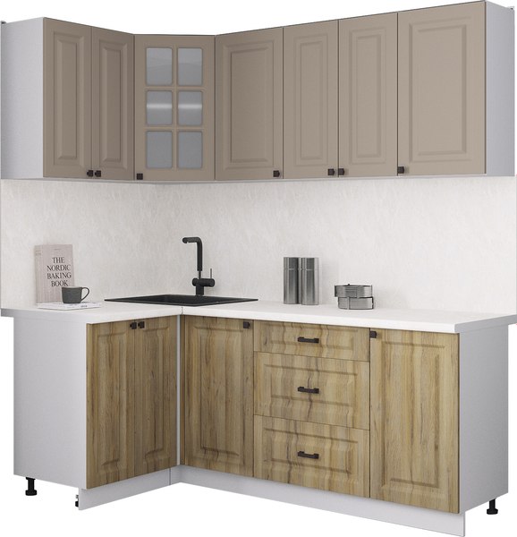 Кухонный гарнитур Интерлиния Мила Деко 1.2x2.0 - фото