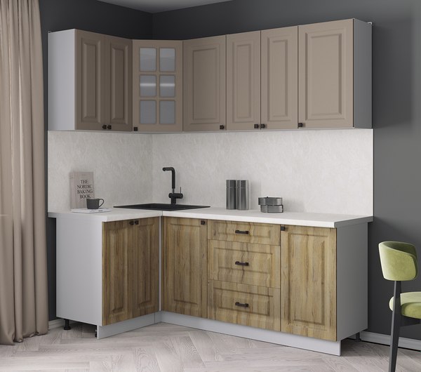 Кухонный гарнитур Интерлиния Мила Деко 1.2x2.0