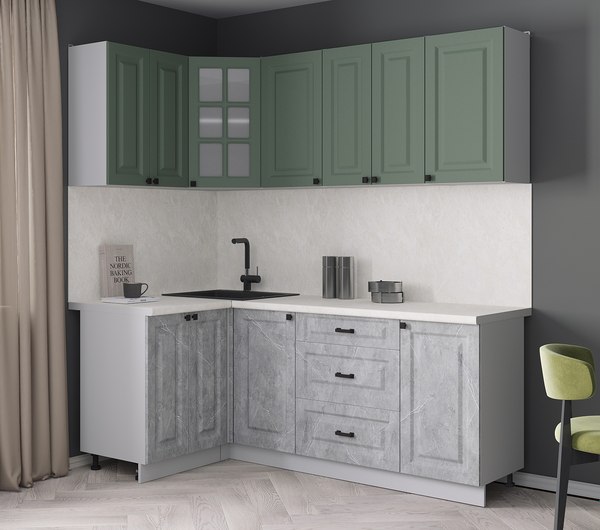 Кухонный гарнитур Интерлиния Мила Деко 1.2x2.0