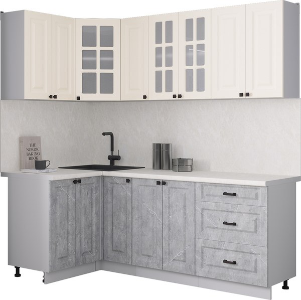 Кухонный гарнитур Интерлиния Мила Деко 1.2x2.1 - фото