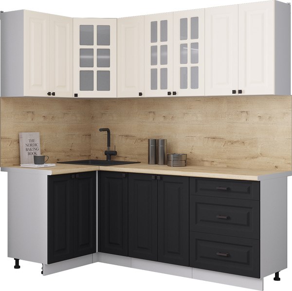 Кухонный гарнитур Интерлиния Мила Деко 1.2x2.1 - фото