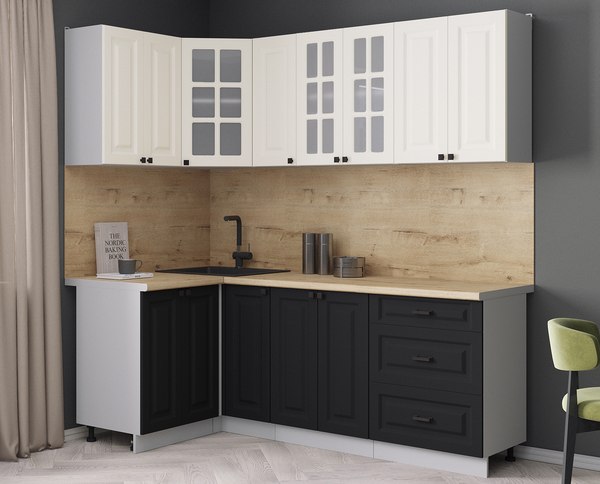 Кухонный гарнитур Интерлиния Мила Деко 1.2x2.1