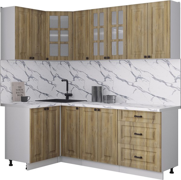 Кухонный гарнитур Интерлиния Мила Деко 1.2x2.1 - фото