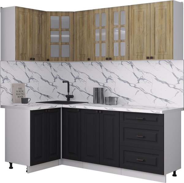 Кухонный гарнитур Интерлиния Мила Деко 1.2x2.1 - фото