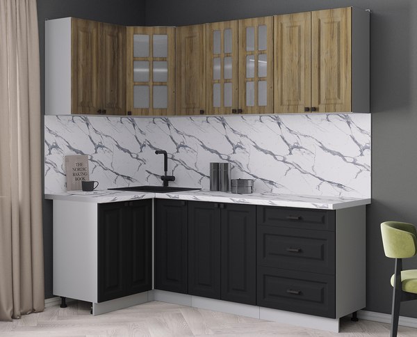 Кухонный гарнитур Интерлиния Мила Деко 1.2x2.1