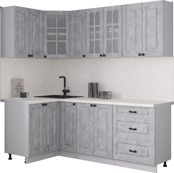 Кухонный гарнитур Интерлиния Мила Деко 1.2x2.1 - фото