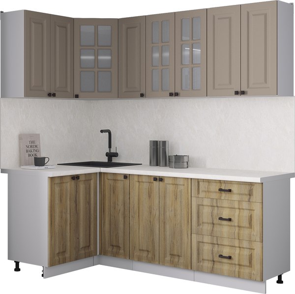 Кухонный гарнитур Интерлиния Мила Деко 1.2x2.1 - фото