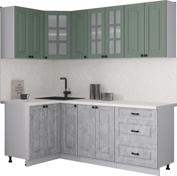 Кухонный гарнитур Интерлиния Мила Деко 1.2x2.1 - фото