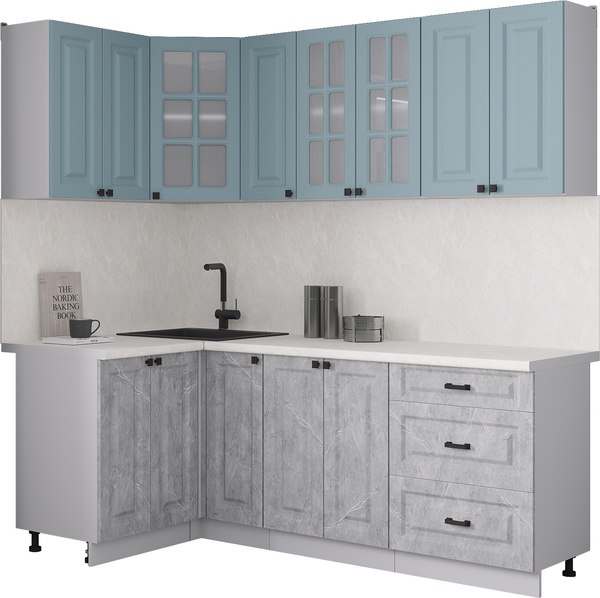 Кухонный гарнитур Интерлиния Мила Деко 1.2x2.1 - фото