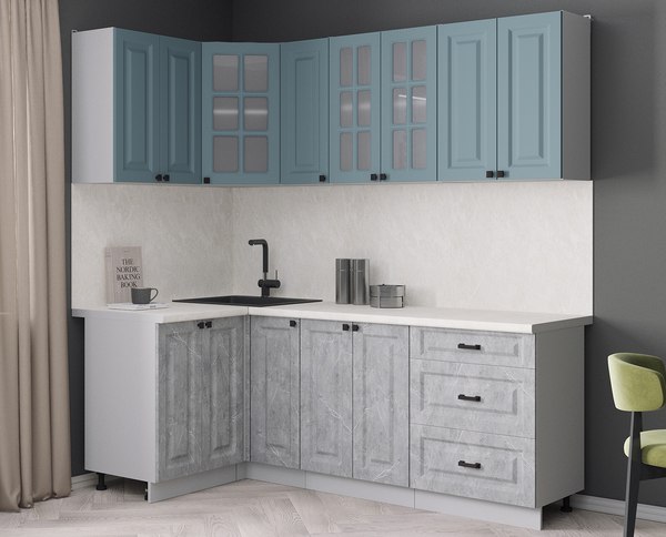 Кухонный гарнитур Интерлиния Мила Деко 1.2x2.1