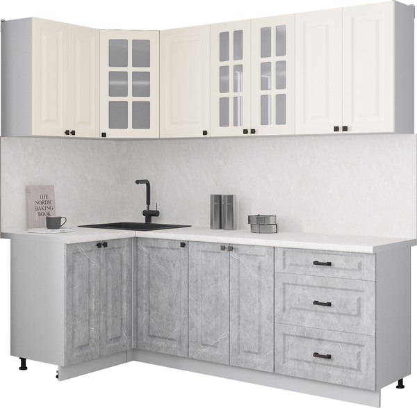 Кухонный гарнитур Интерлиния Мила Деко 1.2x2.2 - фото