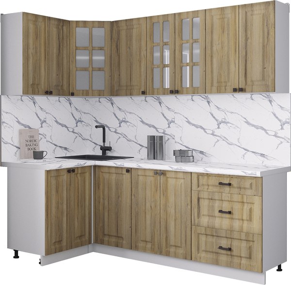 Кухонный гарнитур Интерлиния Мила Деко 1.2x2.2 - фото