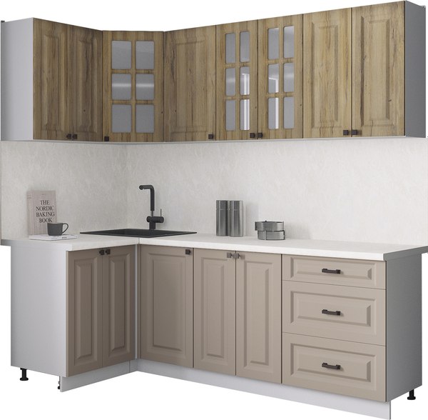 Кухонный гарнитур Интерлиния Мила Деко 1.2x2.2 - фото