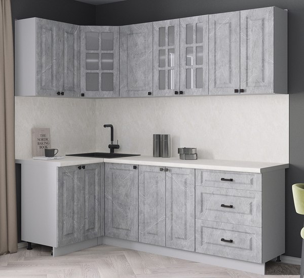 Кухонный гарнитур Интерлиния Мила Деко 1.2x2.2