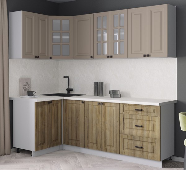 Кухонный гарнитур Интерлиния Мила Деко 1.2x2.2