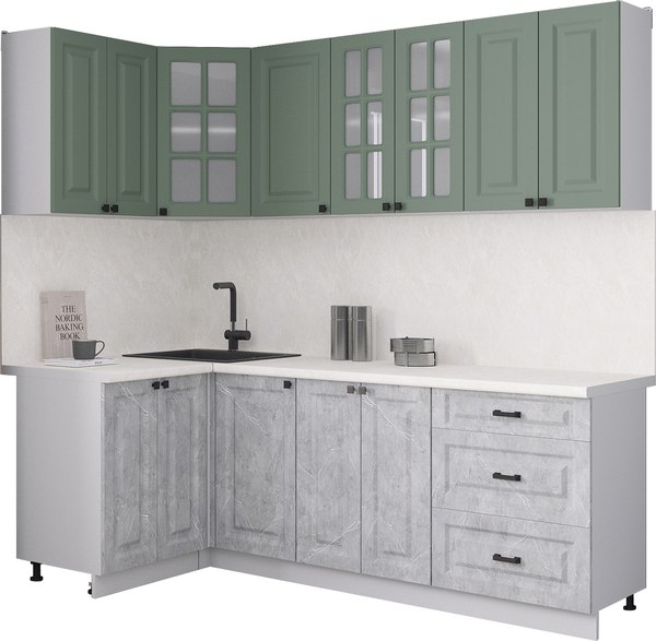 Кухонный гарнитур Интерлиния Мила Деко 1.2x2.2 - фото