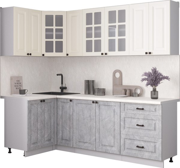 Кухонный гарнитур Интерлиния Мила Деко 1.2x2.3 - фото