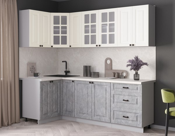 Кухонный гарнитур Интерлиния Мила Деко 1.2x2.3