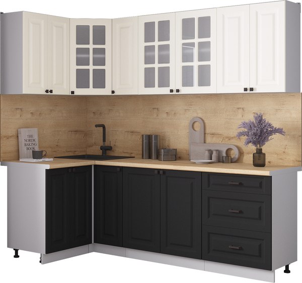 Кухонный гарнитур Интерлиния Мила Деко 1.2x2.3 - фото