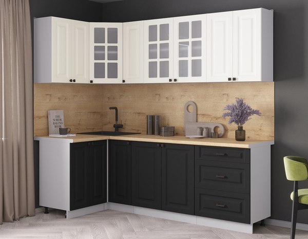 Кухонный гарнитур Интерлиния Мила Деко 1.2x2.3