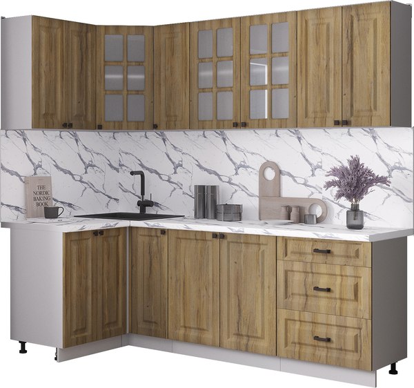 Кухонный гарнитур Интерлиния Мила Деко 1.2x2.3 - фото